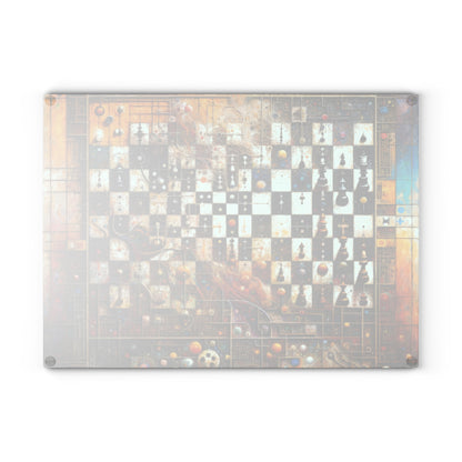 Cosmic Chess Integration Glass Cutting Board