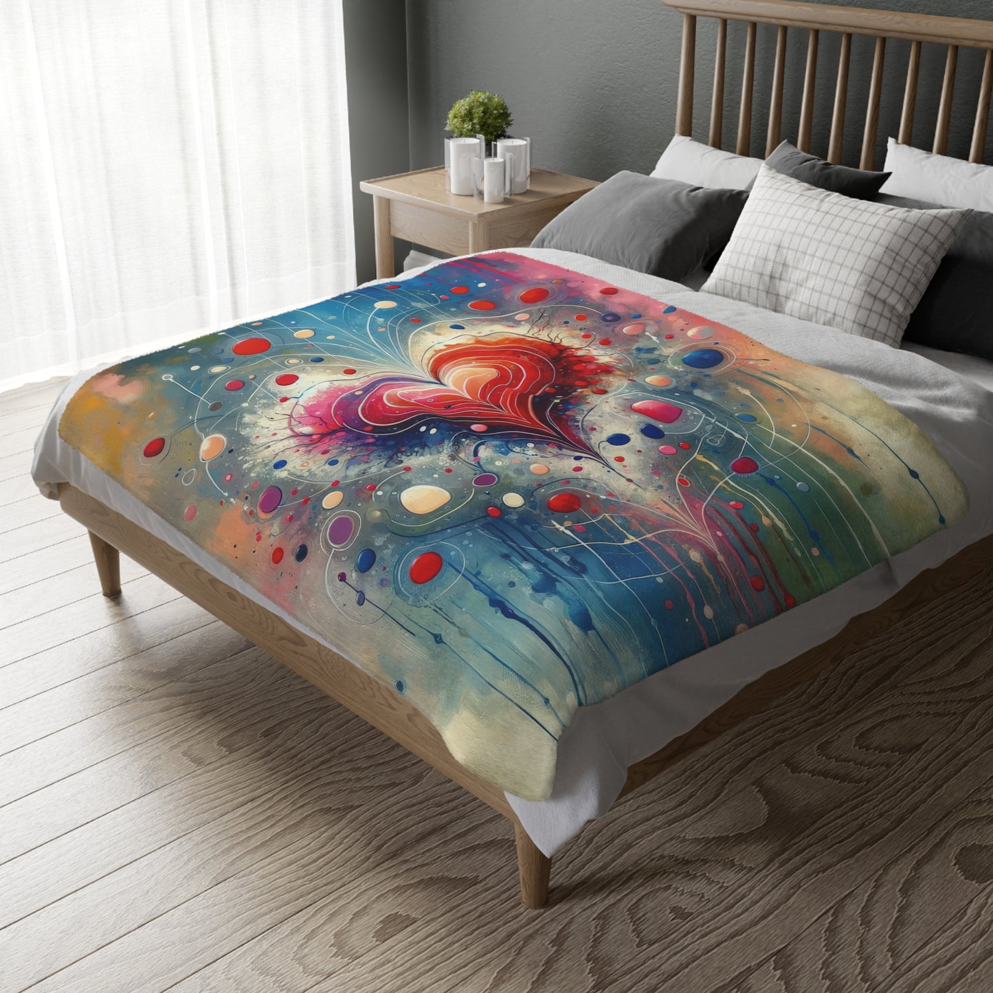 Emotional Physics Heart Velveteen Microfiber Blanket (Two-sided print)