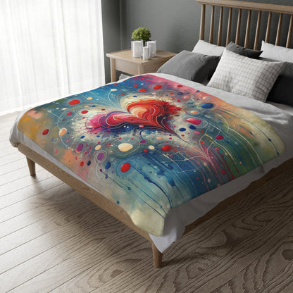 Emotional Physics Heart Velveteen Microfiber Blanket (Two-sided print)