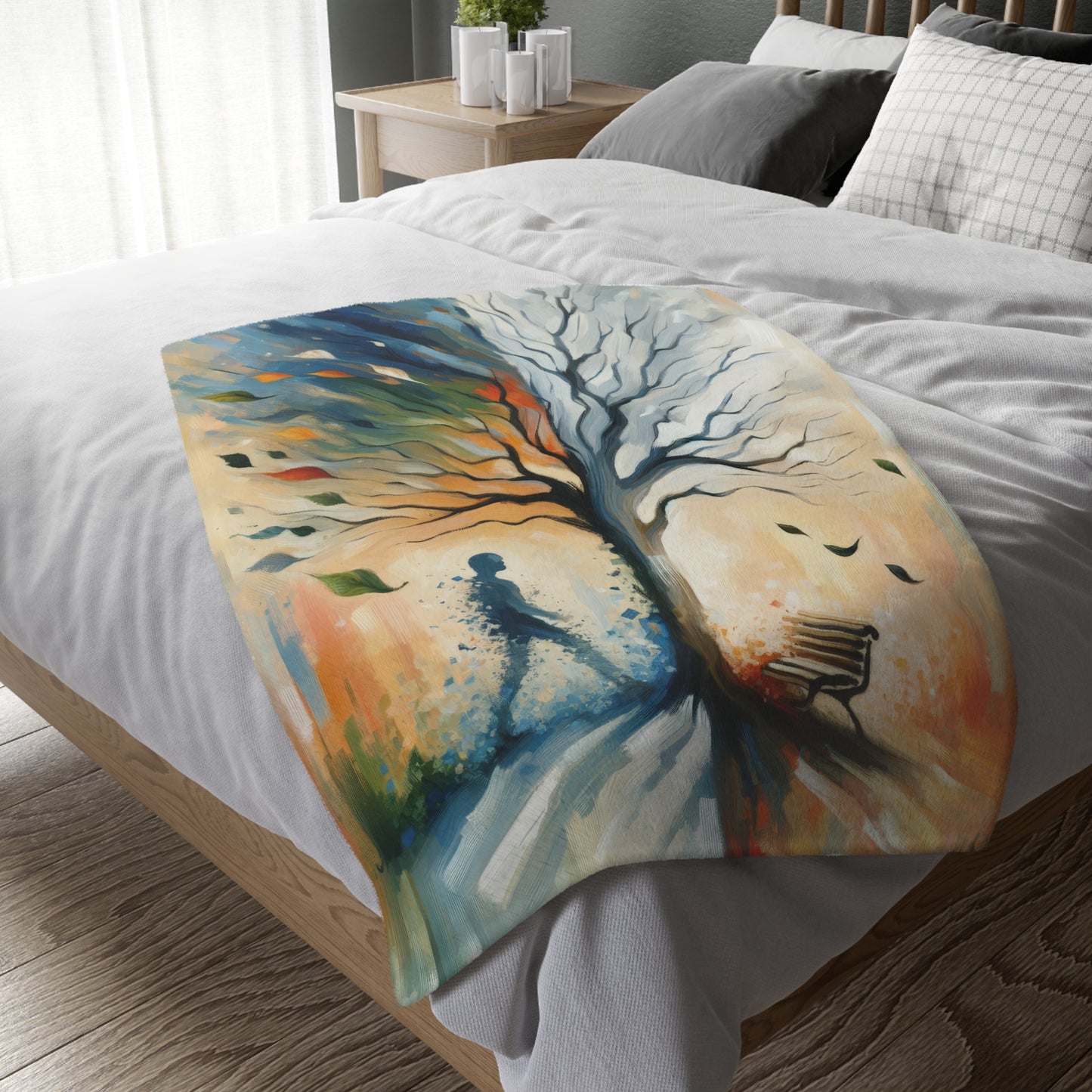 Transient Essence Anchored Velveteen Microfiber Blanket (Two-sided print)