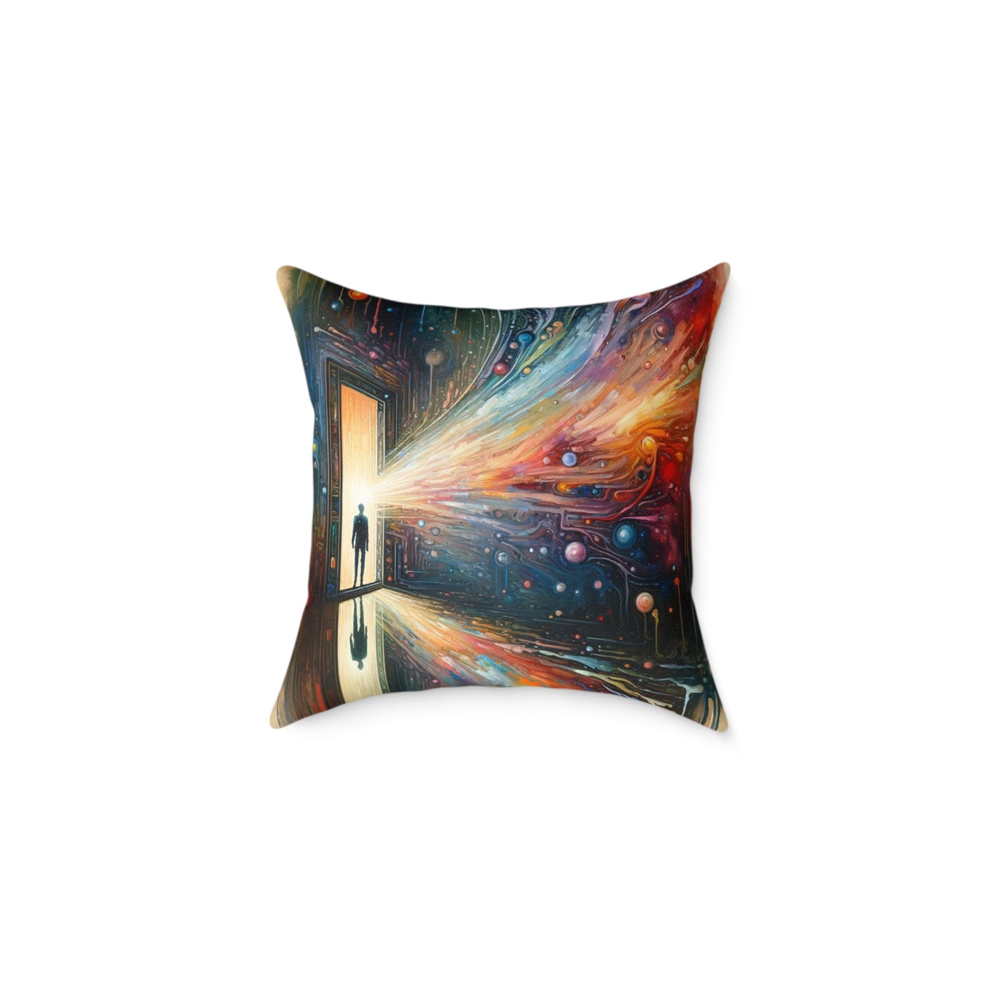 Mirror Wholeness Tachism Spun Polyester Pillow