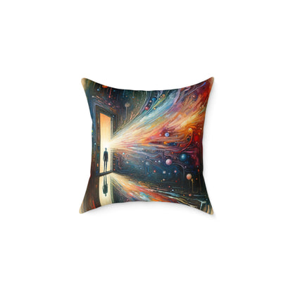 Mirror Wholeness Tachism Spun Polyester Pillow