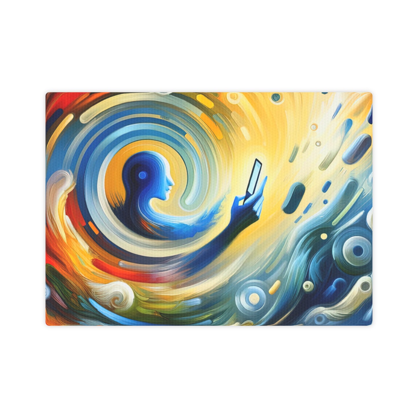 Swipe Connection Tachism Canvas Photo Tile