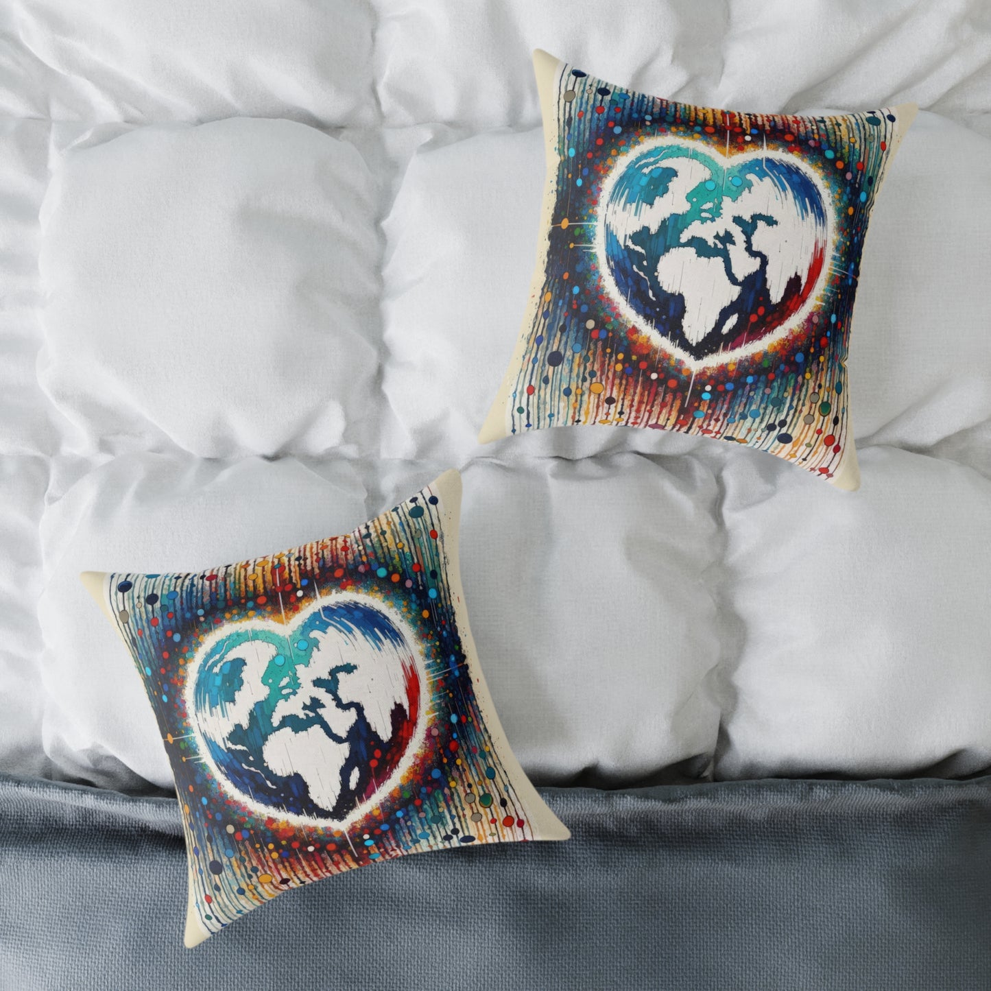 Heartbeats Synchronizing Peace Spun Polyester Pillow