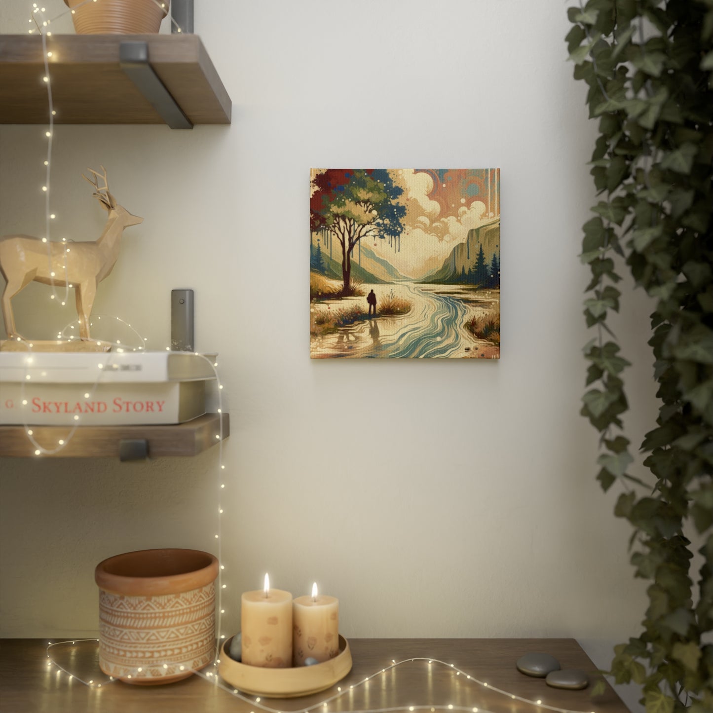 Serene Stream Sojourn Canvas Photo Tile