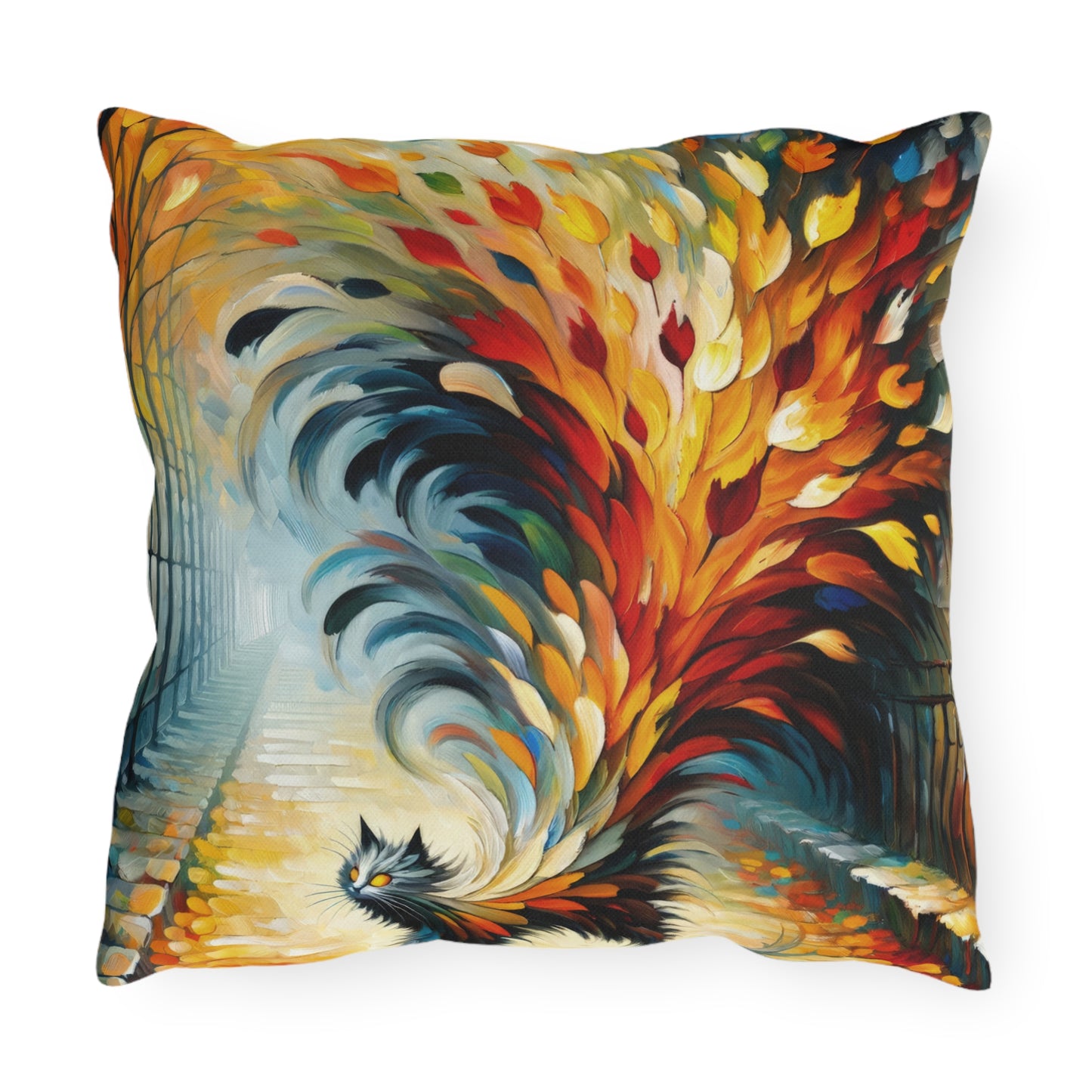 Autumn Whirlwind Escape Outdoor Pillows