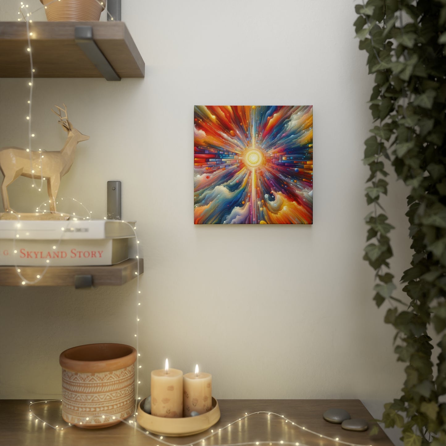 Kaleidoscopic Tachism Breath Canvas Photo Tile