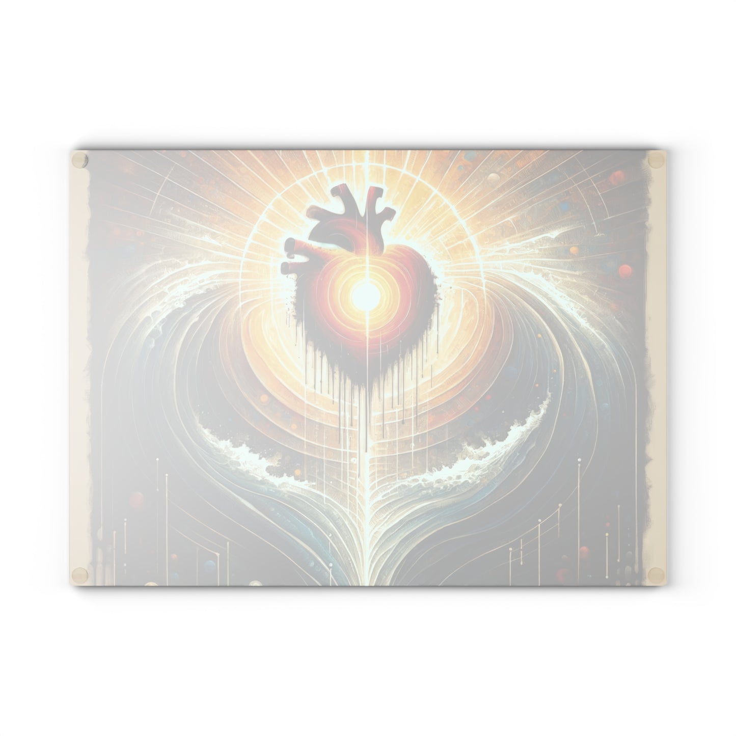 Awakened Heart Waves Glass Cutting Board