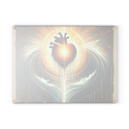 Awakened Heart Waves Glass Cutting Board