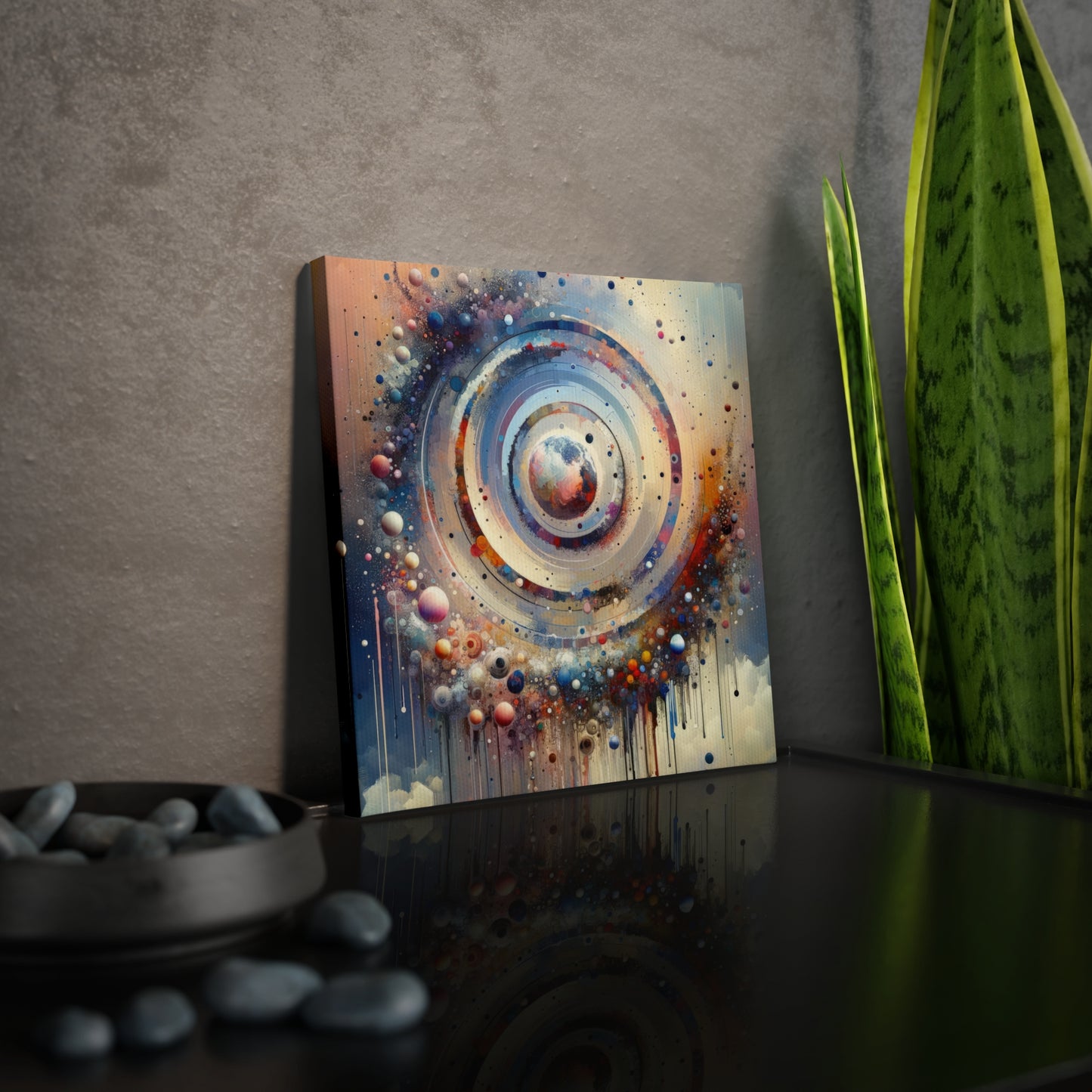 Conscious Rings Tachism Canvas Photo Tile