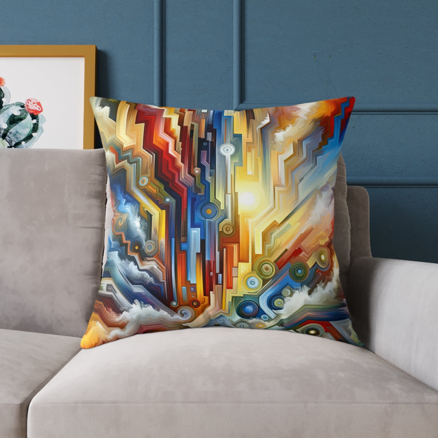 Unity Abstract Vibrancy Spun Polyester Pillow