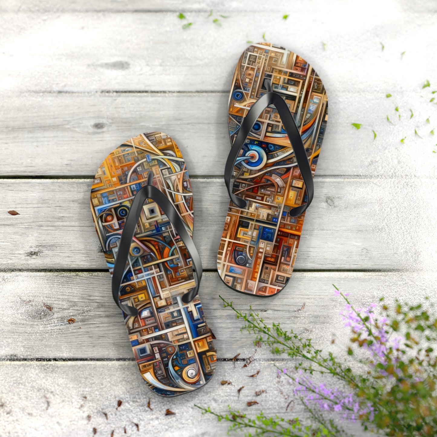 Intricate Life Tapestry Flip Flops