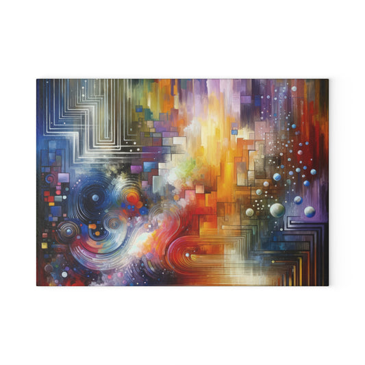 Abstract Technicolor Synthesis Glass Cutting Board