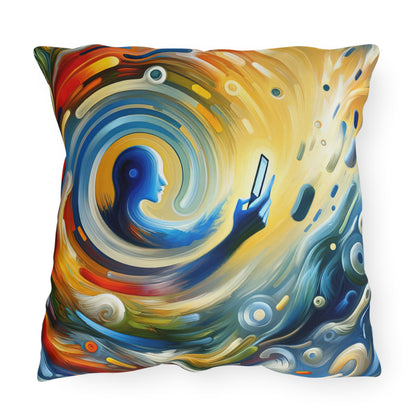Swipe Connection Tachism Outdoor Pillows