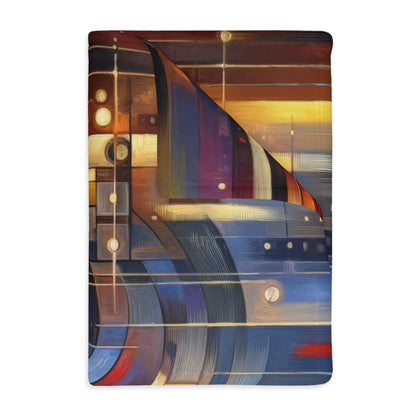 Reflective Tachism Shield Velveteen Microfiber Blanket (Two-sided print)