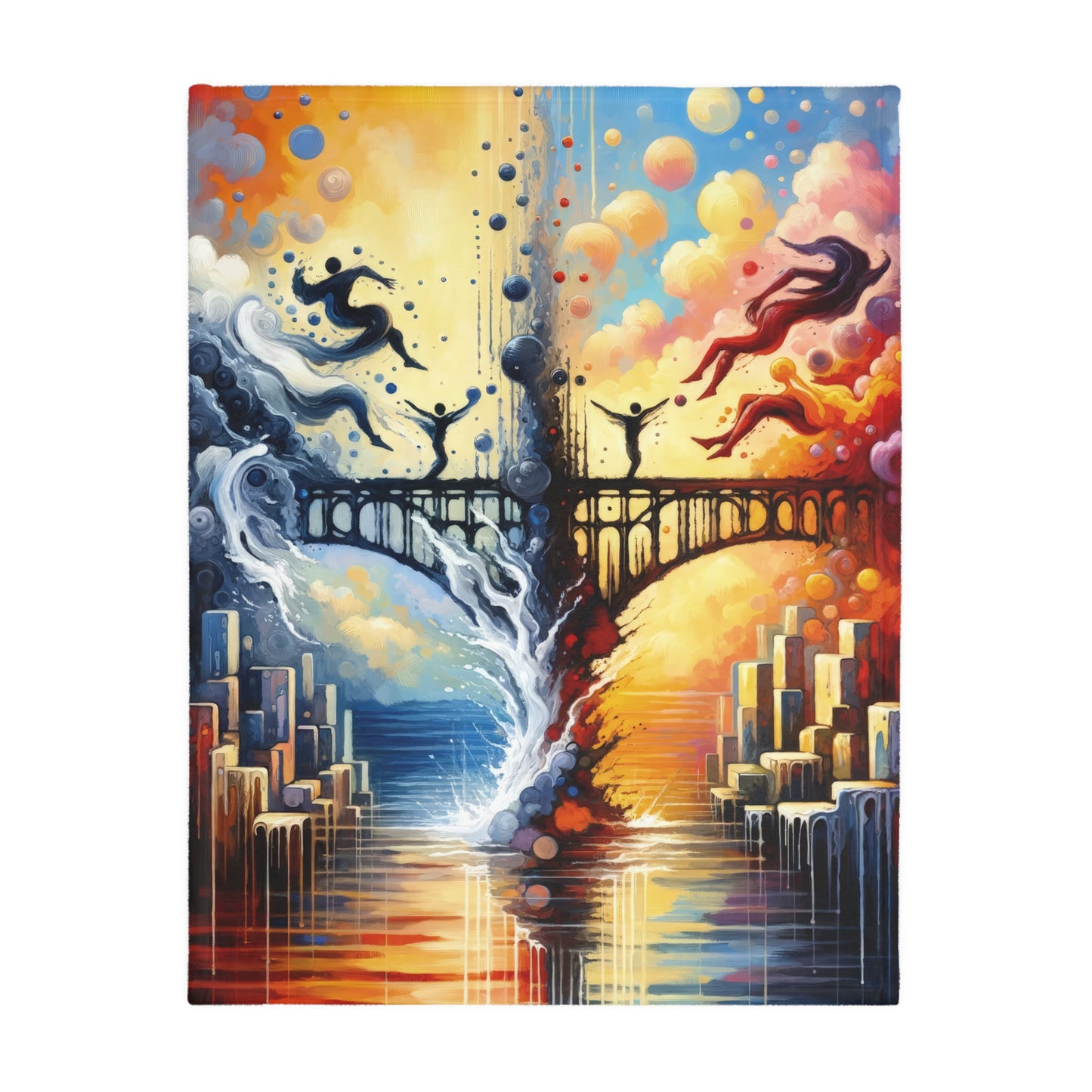Faithful Diving Bridges Velveteen Microfiber Blanket (Two-sided print)