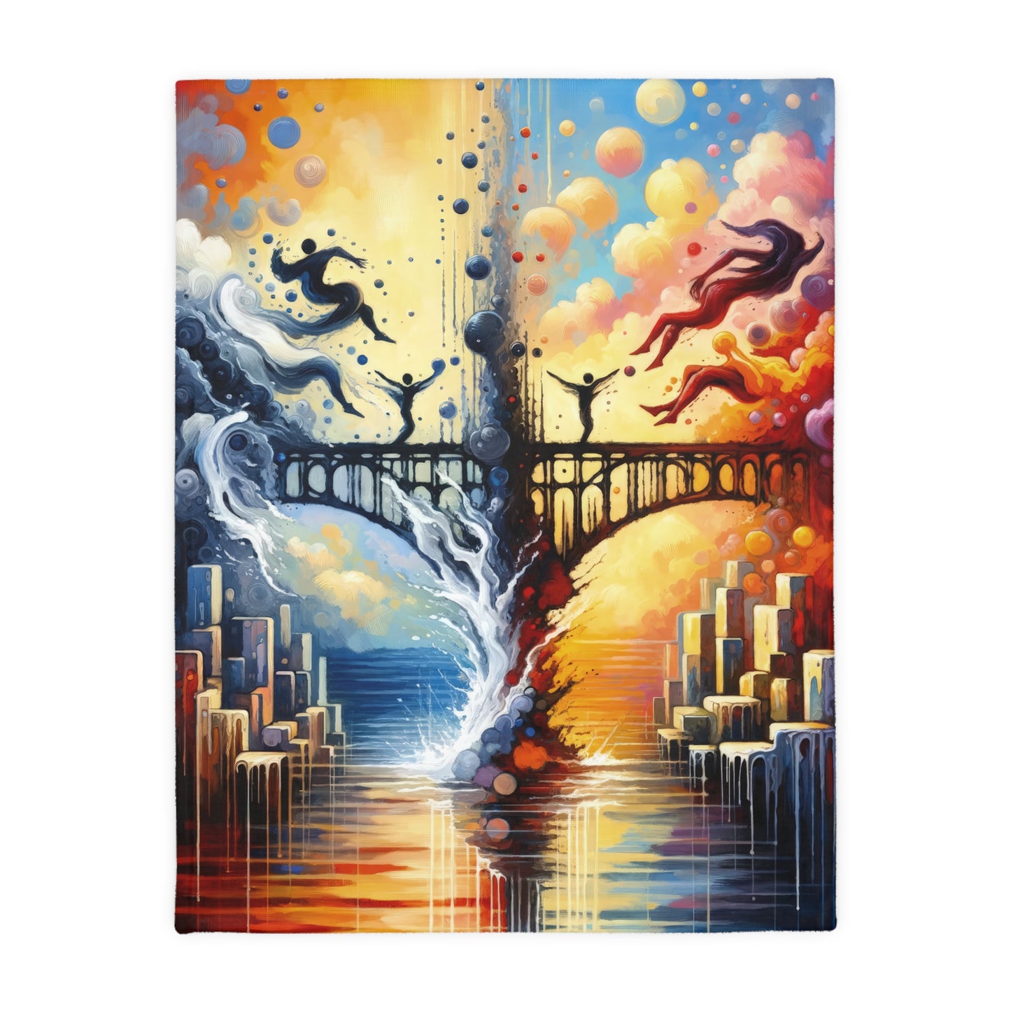 Faithful Diving Bridges Velveteen Microfiber Blanket (Two-sided print)