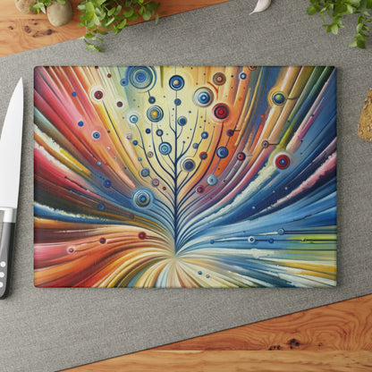 Sustainable Ripple Abstract Glass Cutting Board