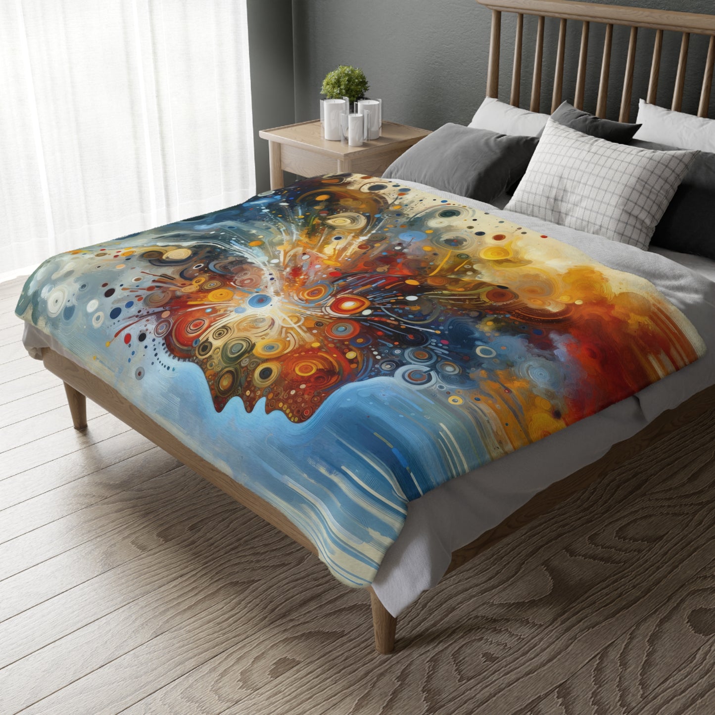 Desire Visualization Tachism Velveteen Microfiber Blanket (Two-sided print)