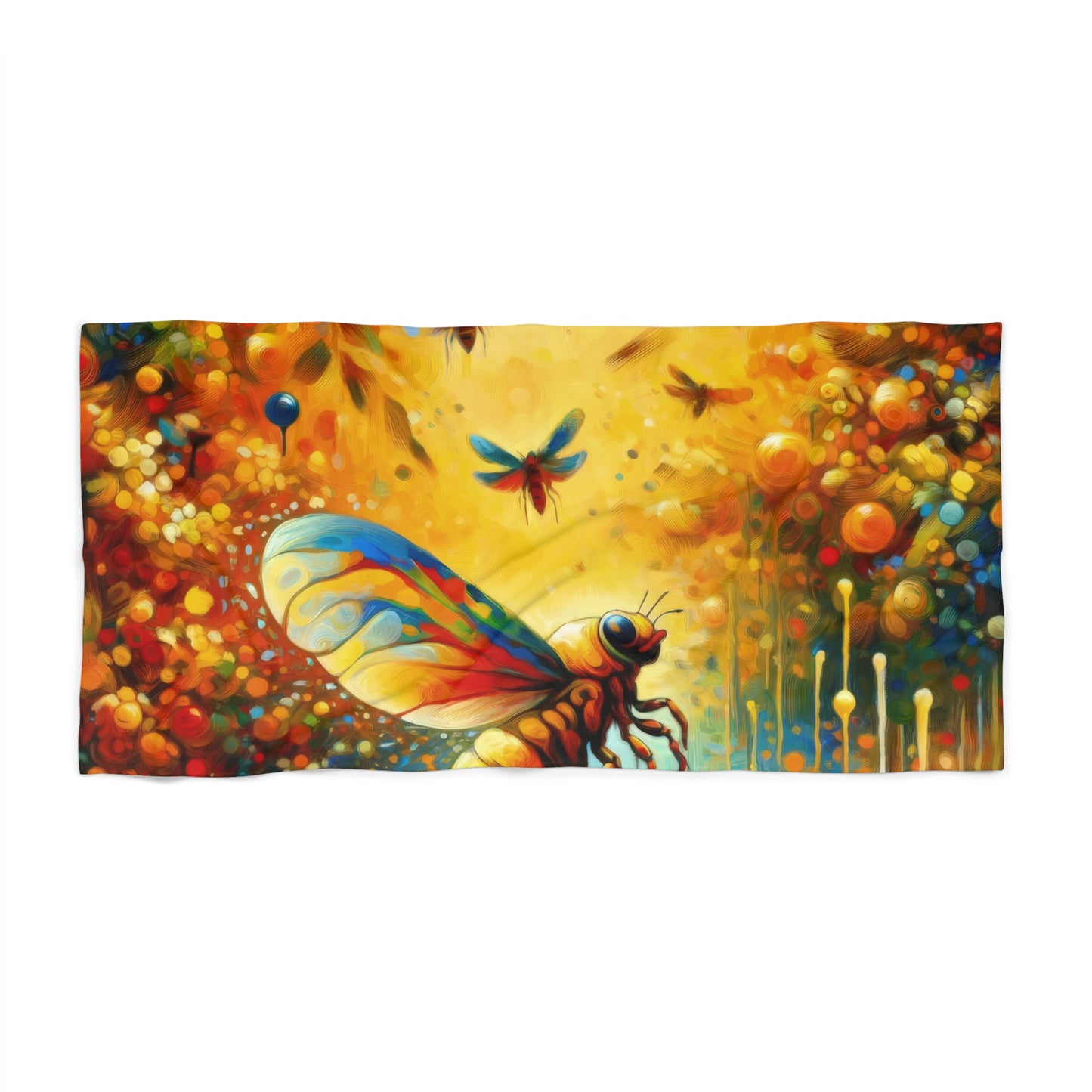 Seasonal Cicada Vibrance Beach Towel