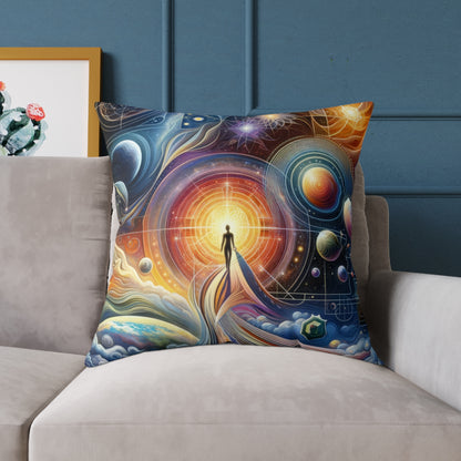 Unified Cosmic Alignment Spun Polyester Pillow