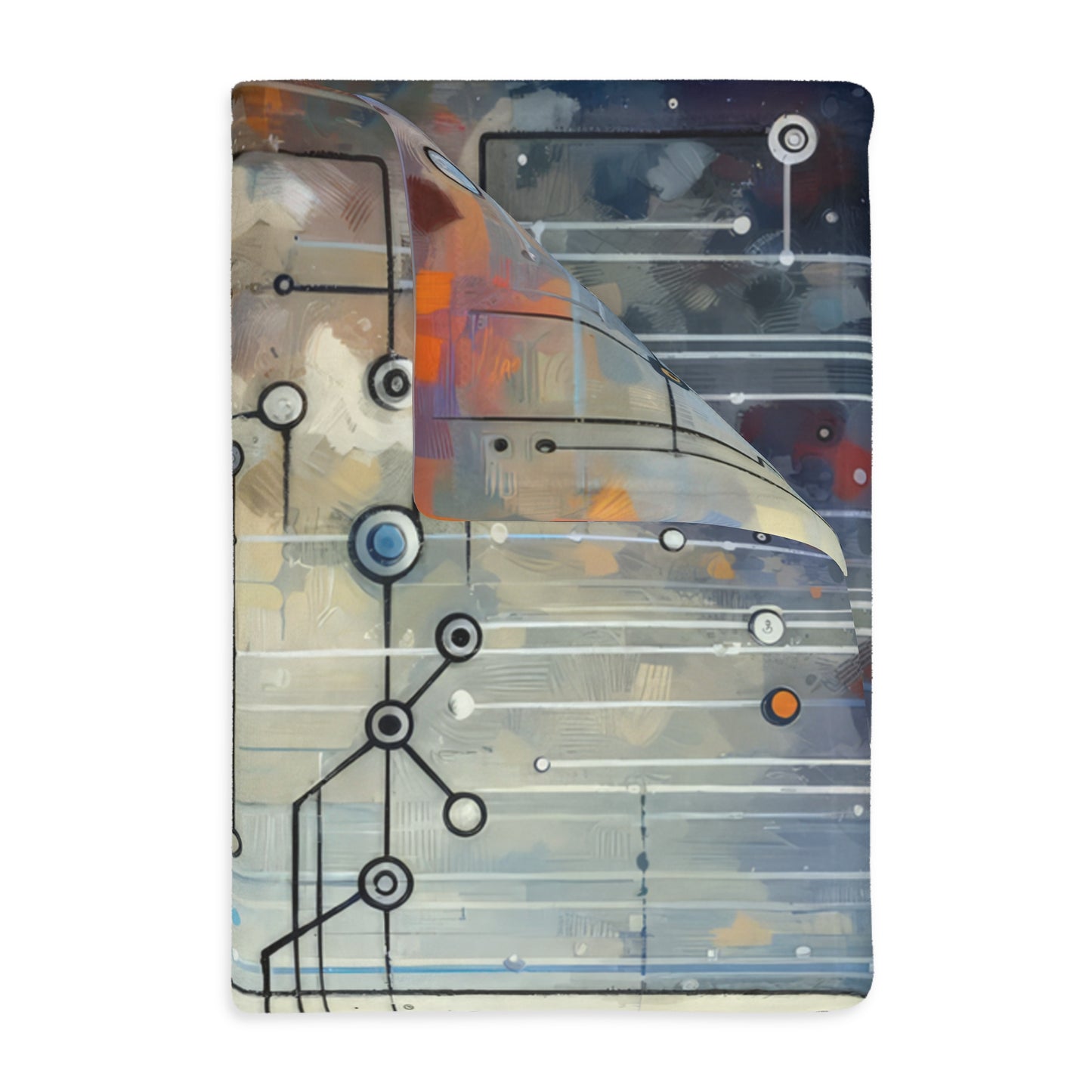 Technological Connectivity Bridge Velveteen Microfiber Blanket (Two-sided print)