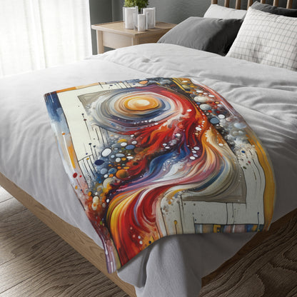 Harmonic Swirl Elegance Velveteen Microfiber Blanket (Two-sided print)