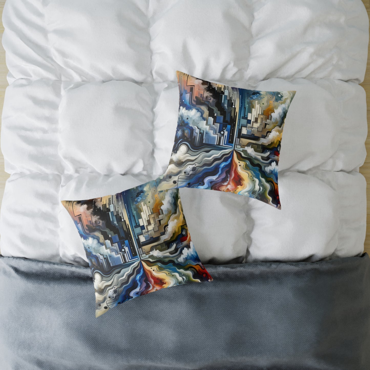 Digital Divide Navigation Spun Polyester Pillow
