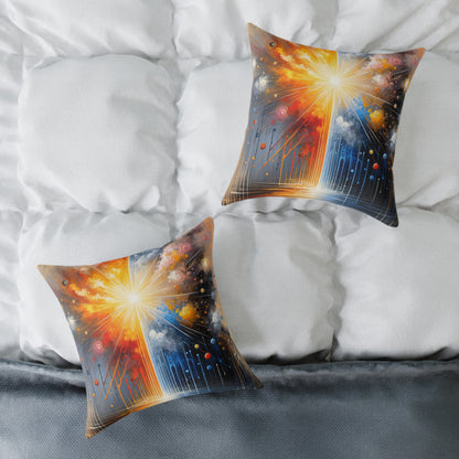Luminous Abstract Tachism Spun Polyester Pillow