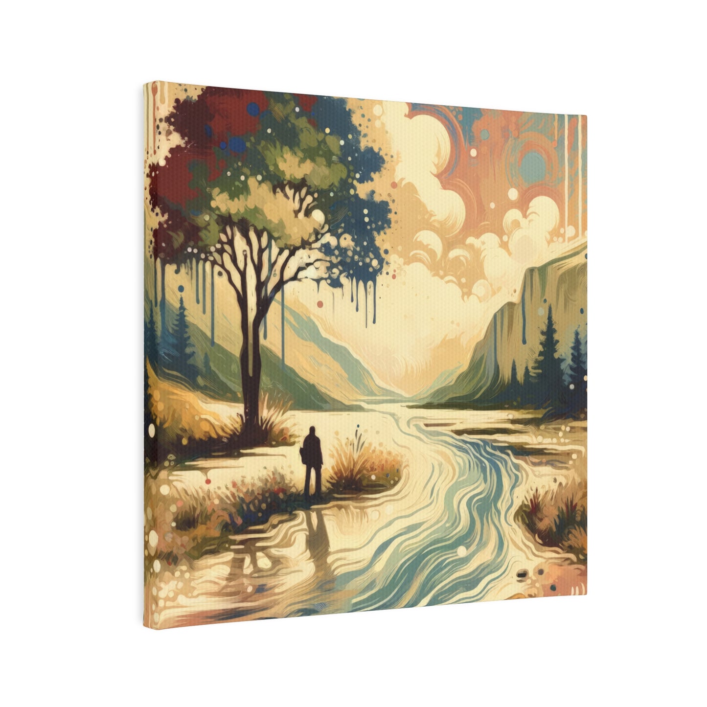 Serene Stream Sojourn Canvas Photo Tile