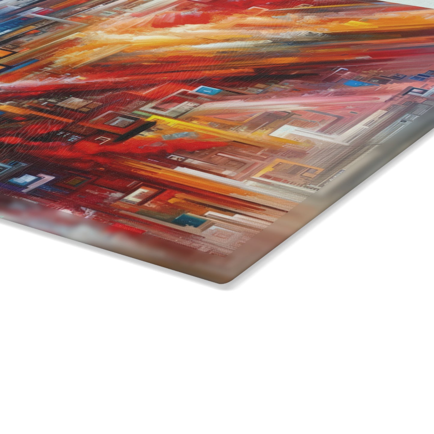 Digital Chaos Symphony Glass Cutting Board