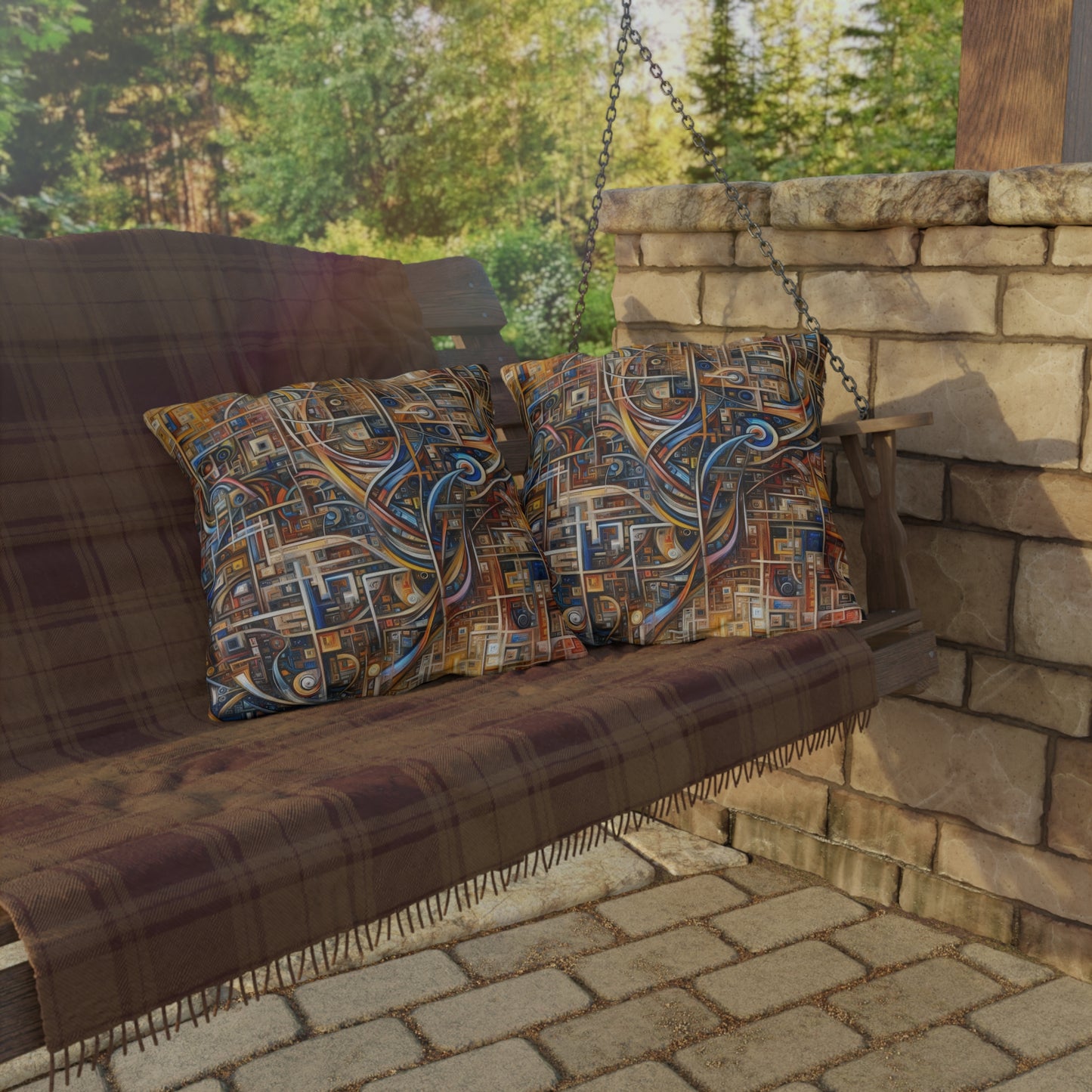 Intricate Life Tapestry Outdoor Pillows