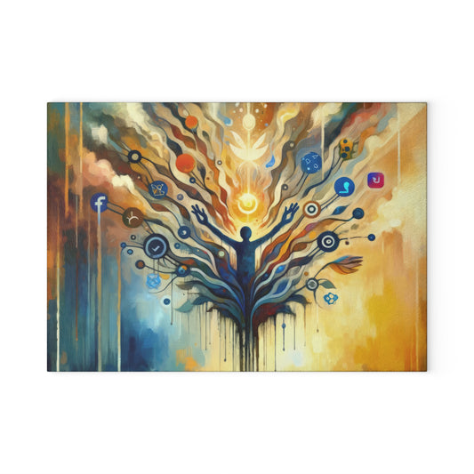 Reflective Digital Meditation Glass Cutting Board