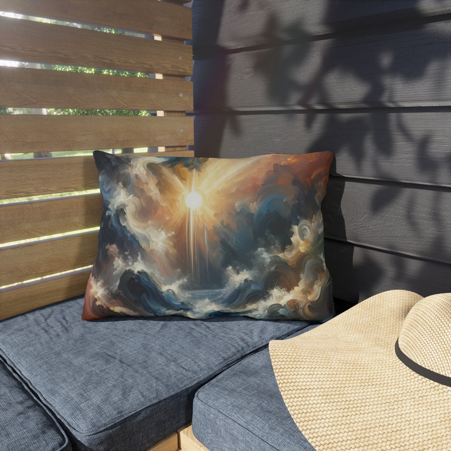 Tumultuous Sea Enlightenment Outdoor Pillows