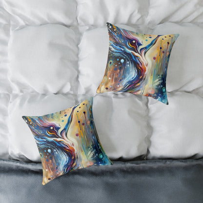 Journey Embrace Tachism Spun Polyester Pillow