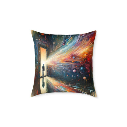 Mirror Wholeness Tachism Spun Polyester Pillow