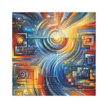 Digital Tachism Connectivity Canvas Photo Tile