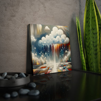 Grounding Silver Clouds Canvas Photo Tile