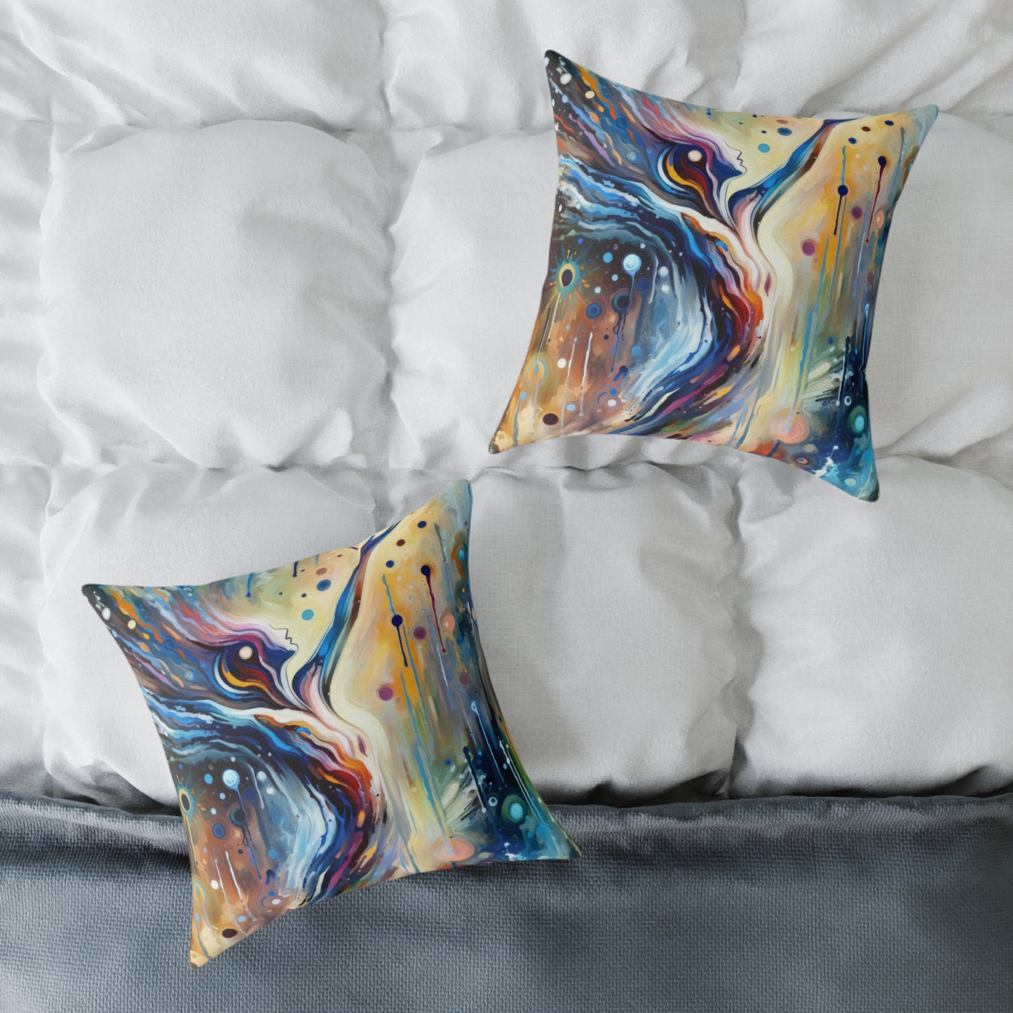 Journey Embrace Tachism Spun Polyester Pillow