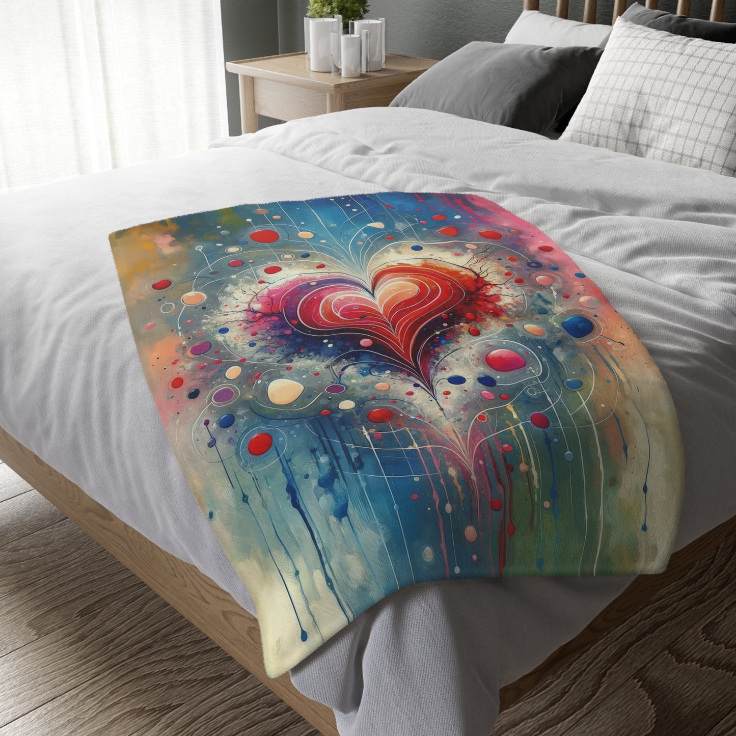 Emotional Physics Heart Velveteen Microfiber Blanket (Two-sided print)