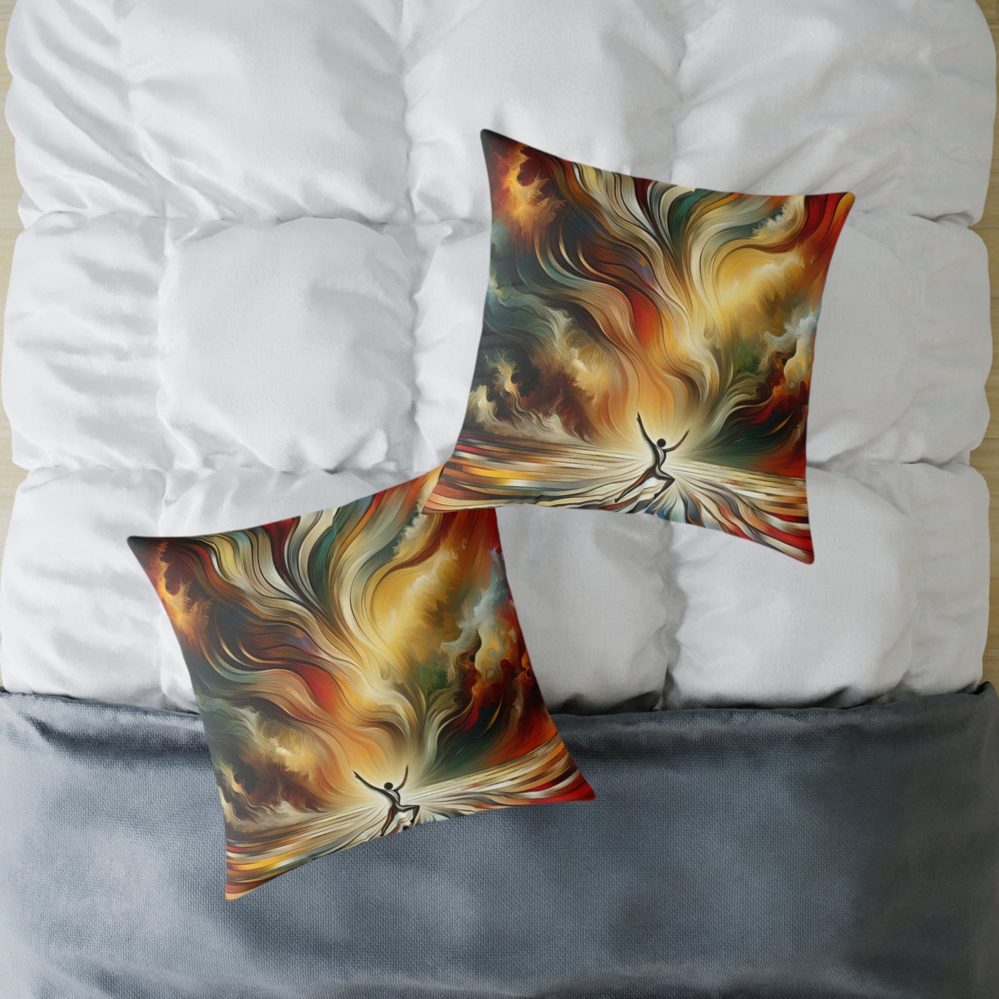 Symphonic Interconnectedness Shift Spun Polyester Pillow