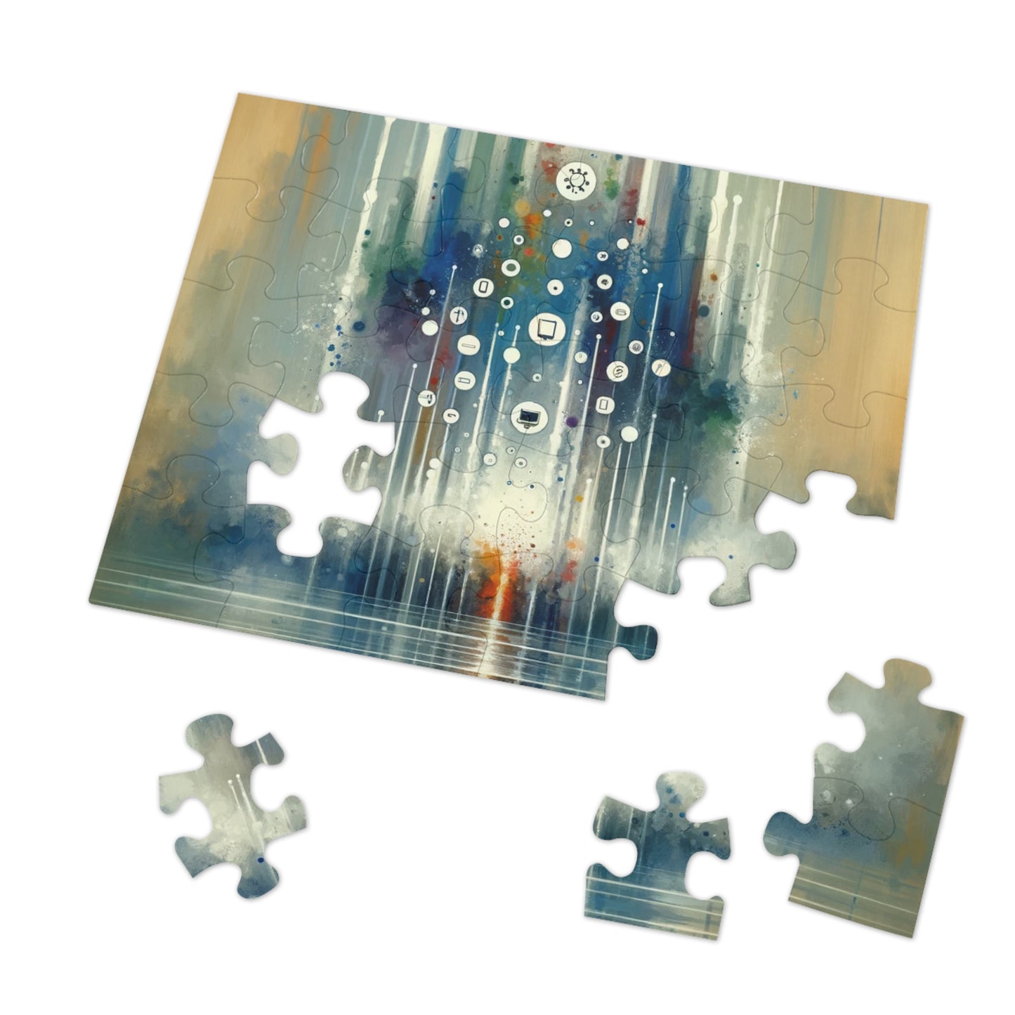 Tachism Digital Escape Jigsaw Puzzle (30, 110, 252, 500,1000-Piece)