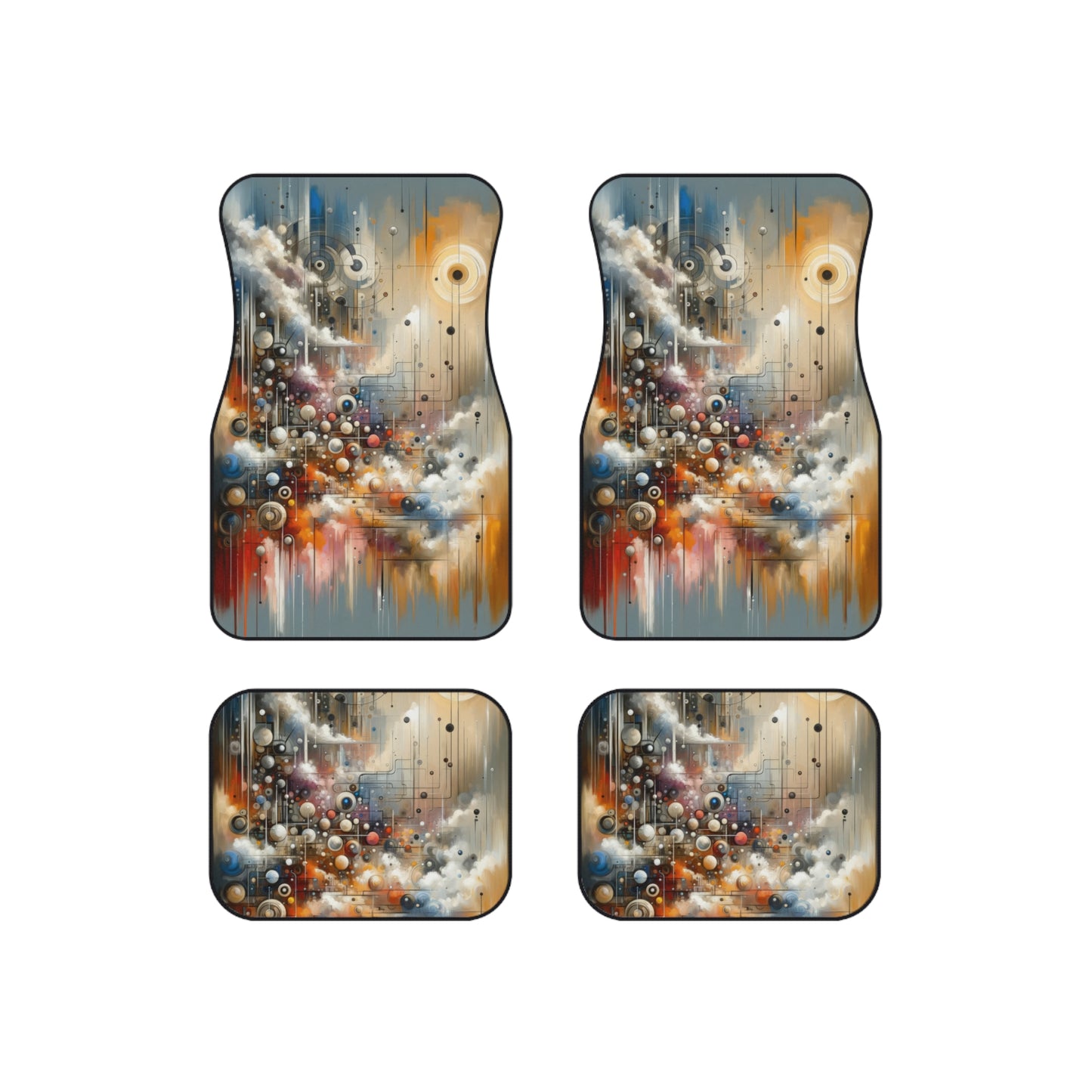 Abstract Mechanical Harmony Car Mats (Set of 4)