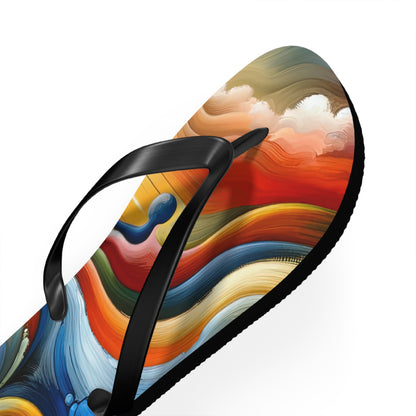 Empathetic Lifeline Abstract Flip Flops