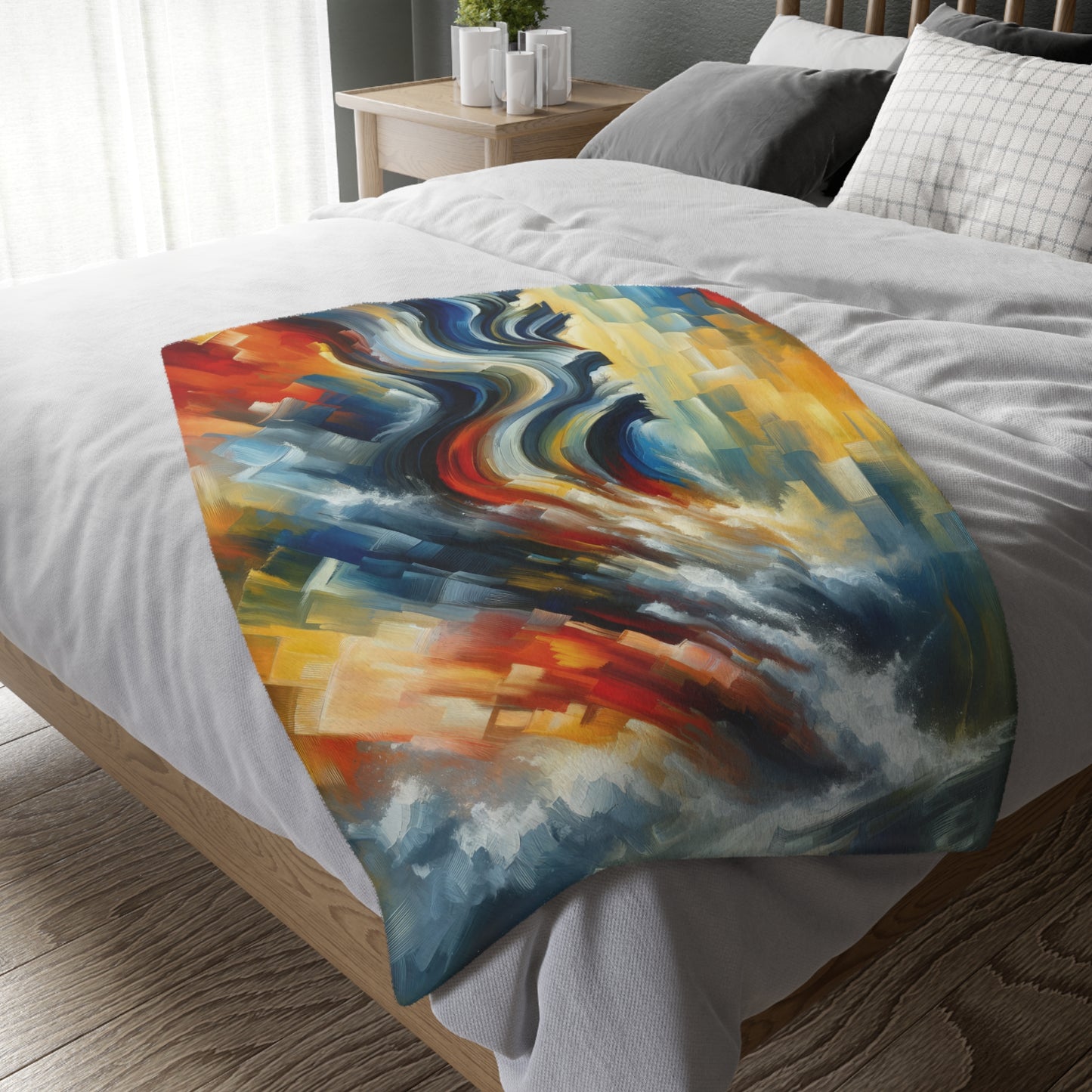 Persistence Force Abstract Velveteen Microfiber Blanket (Two-sided print)