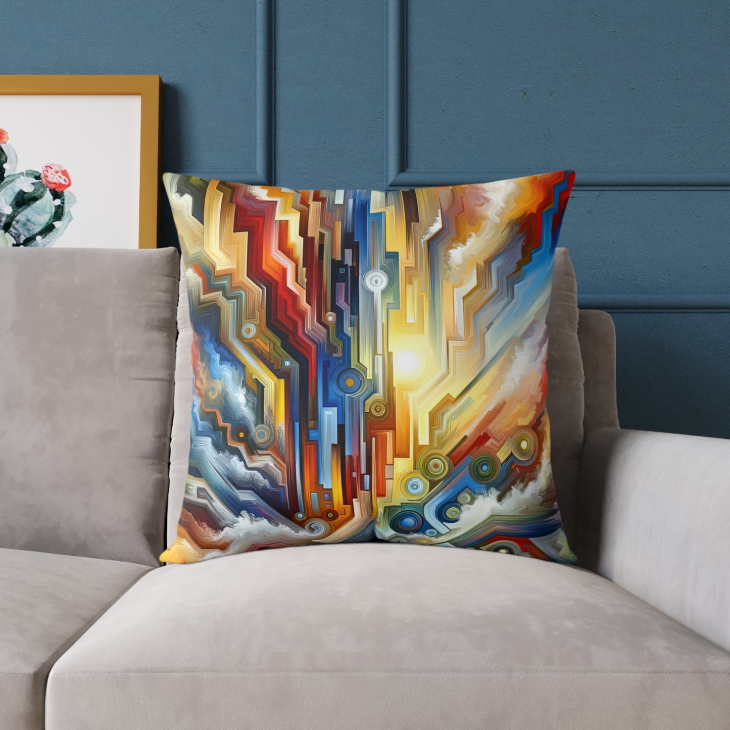 Unity Abstract Vibrancy Spun Polyester Pillow