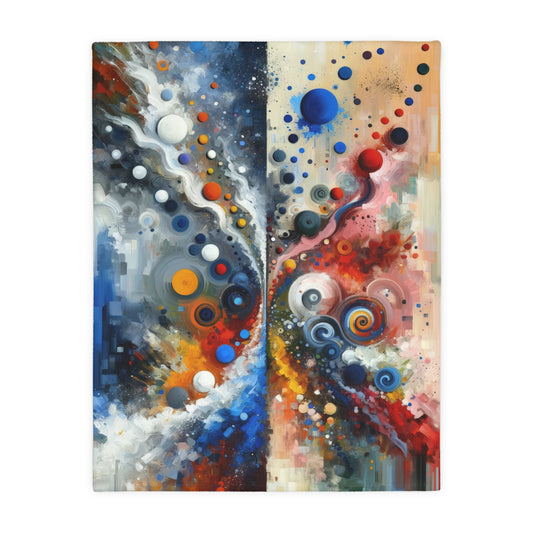 Unity Duality Abstraction Velveteen Microfiber Blanket (Two-sided print)