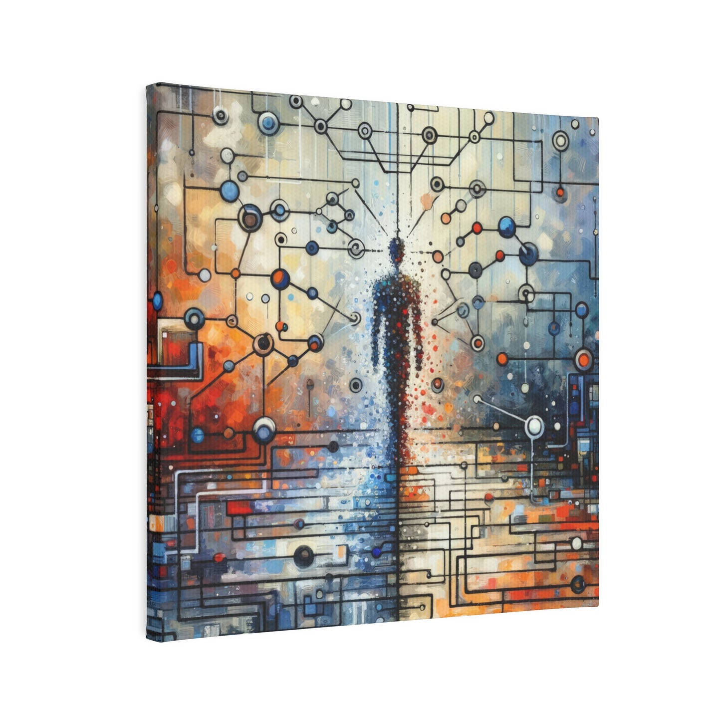 Technological Connectivity Bridge Canvas Photo Tile