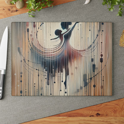 Rhythmic Heart Dance Glass Cutting Board