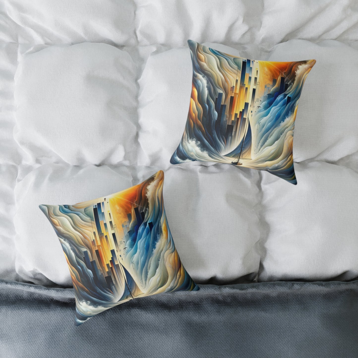 Beacon Sail Change Spun Polyester Pillow